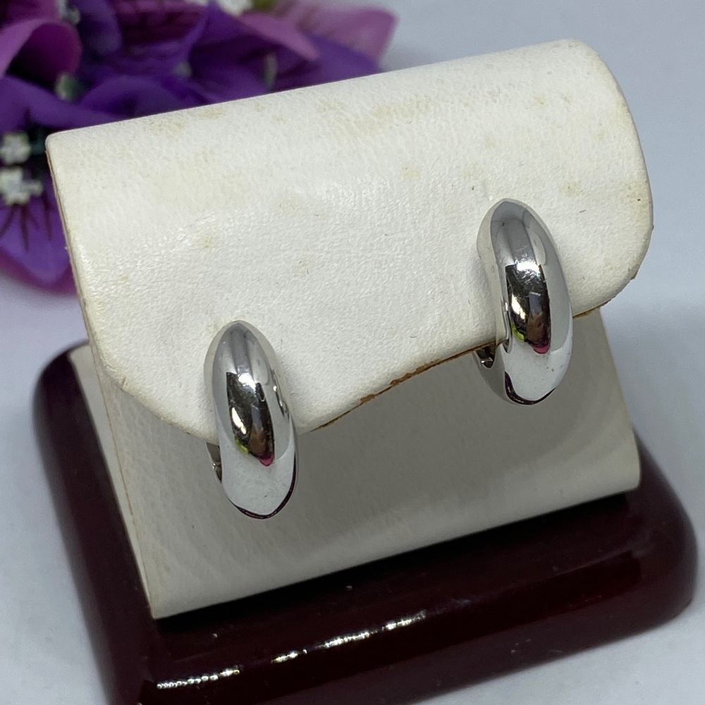Italian sterling silver .925 huggie earrings